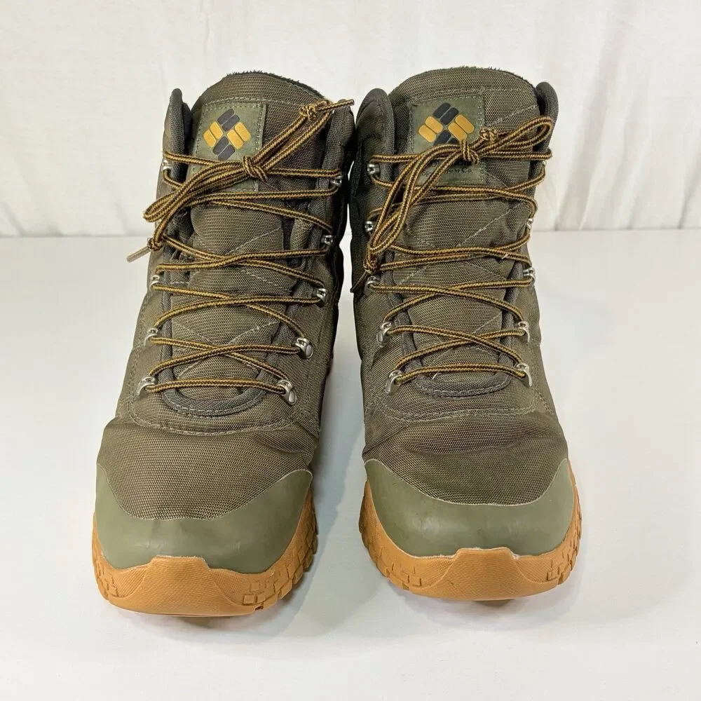 Columbia Fairbanks Omni Heat Waterproof Mens Hiking Trail Boots Olive Brown 11